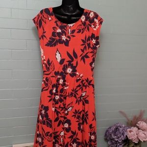 Garnet Hill size 12 orange and blue dress